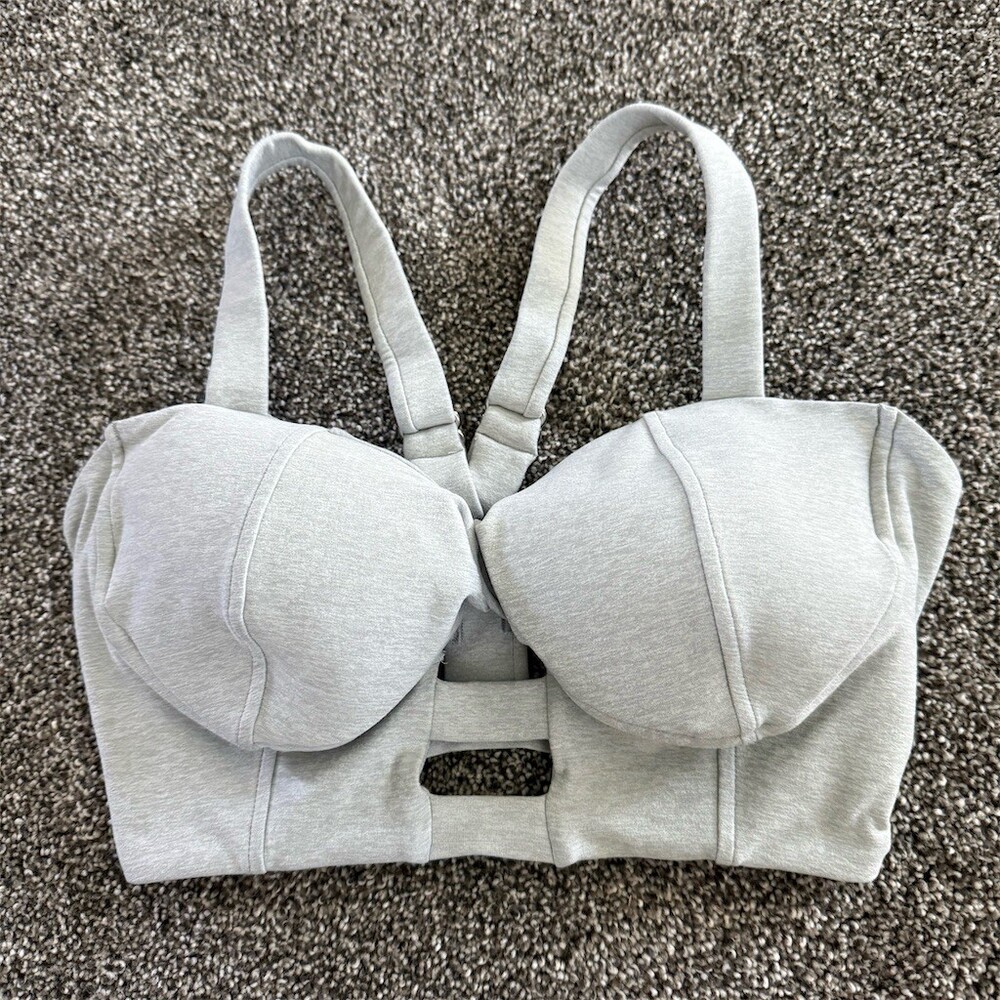 Bombshell Sportswear Sports Bra Womens M Heather Gray Padded Wireless